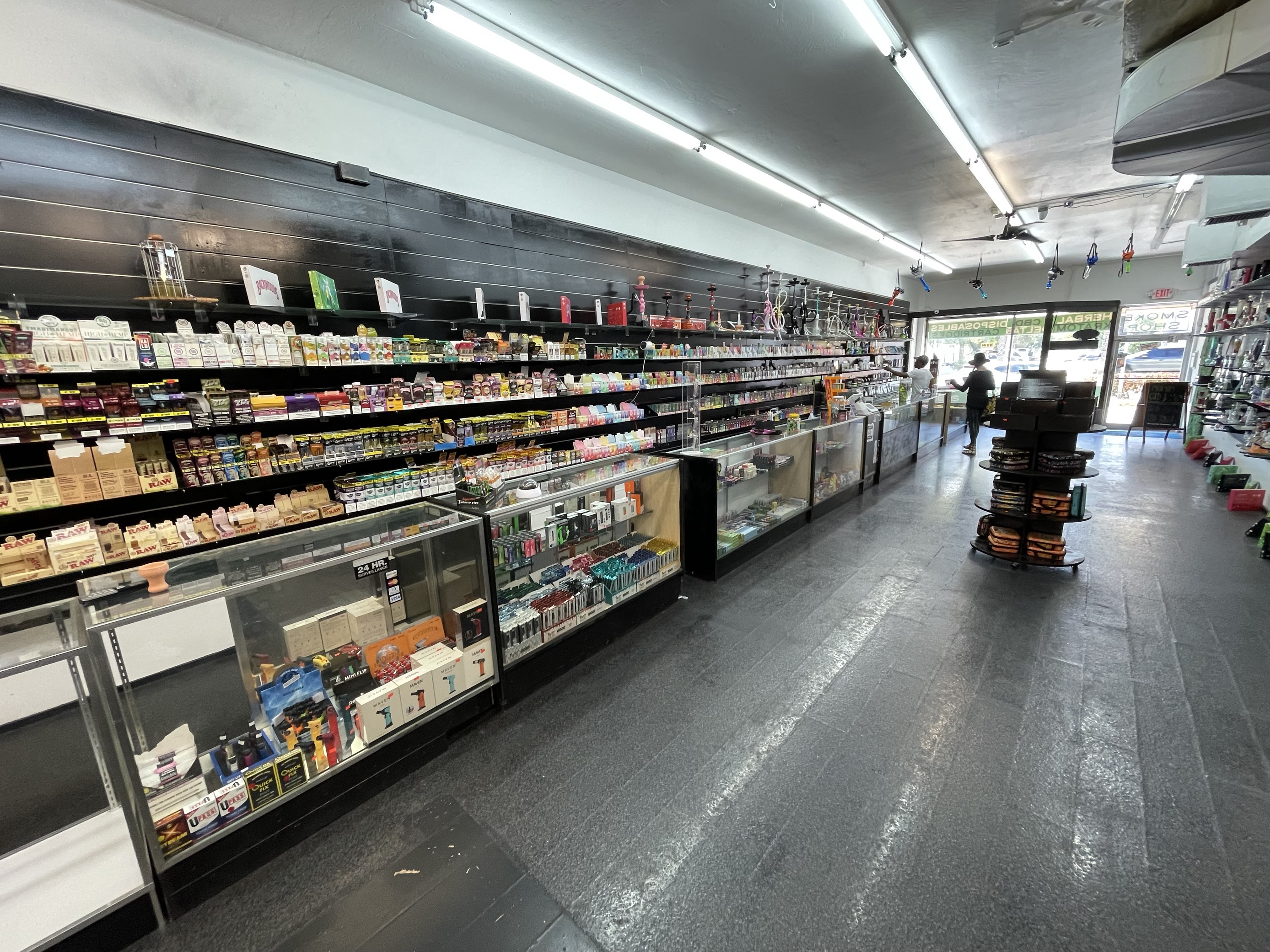Glass and Wood Smoke Shop Display Cases