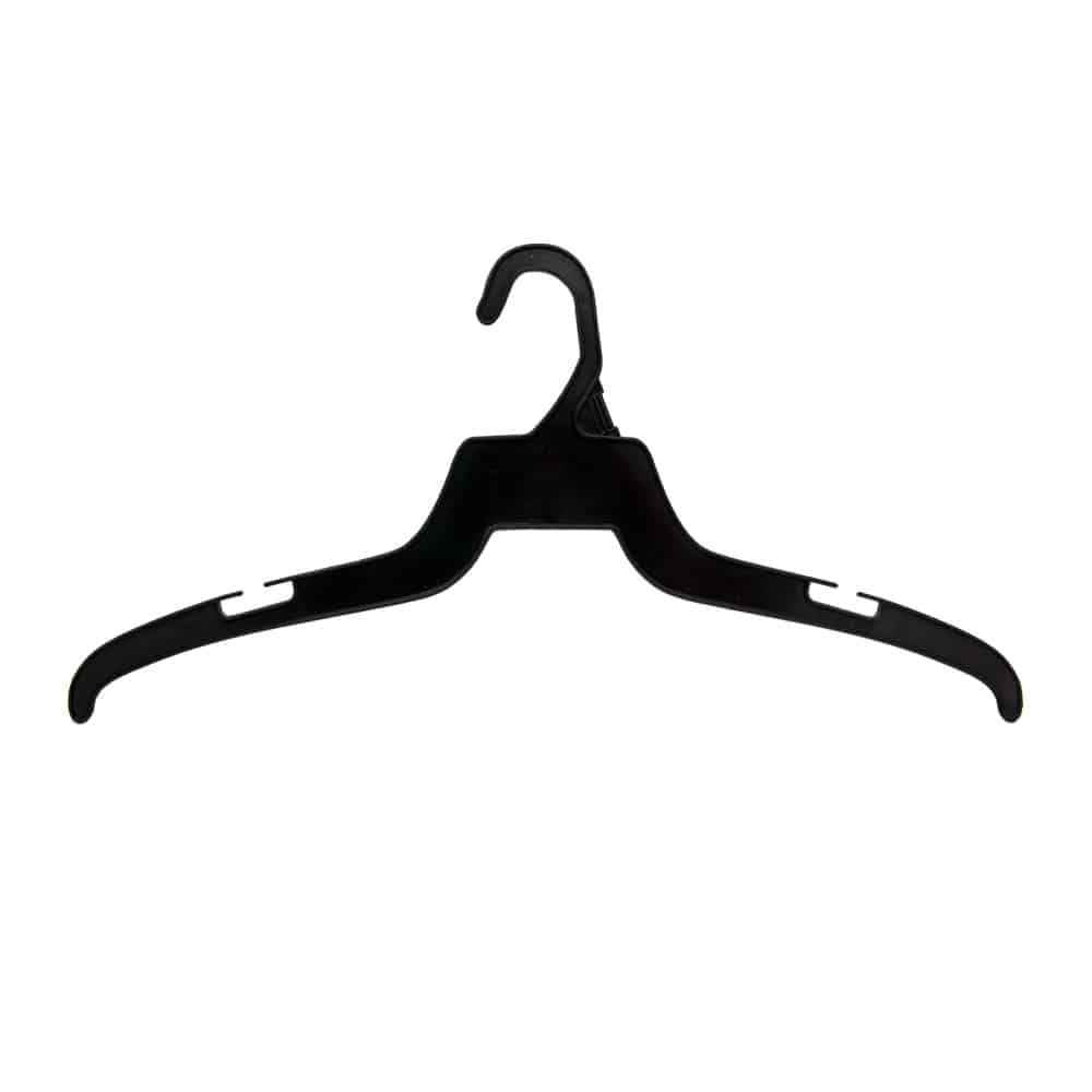 Black Plastic Hangers | 17" Shirt Hanger - 100 per Box 467B