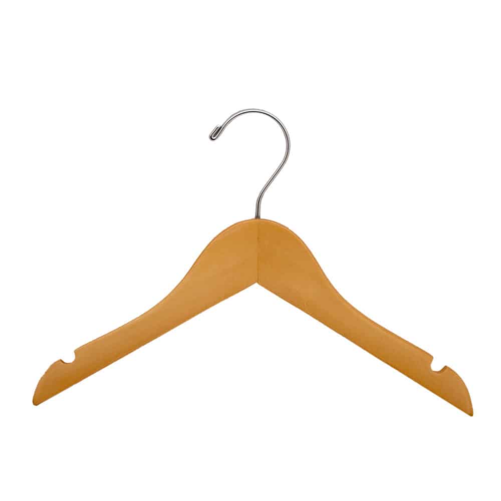 Natural Wood 17″ Shirt Hangers – 100pcs