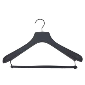 25pcs Wood 14" Suit Hanger with Bar. Black Vinyl Coated