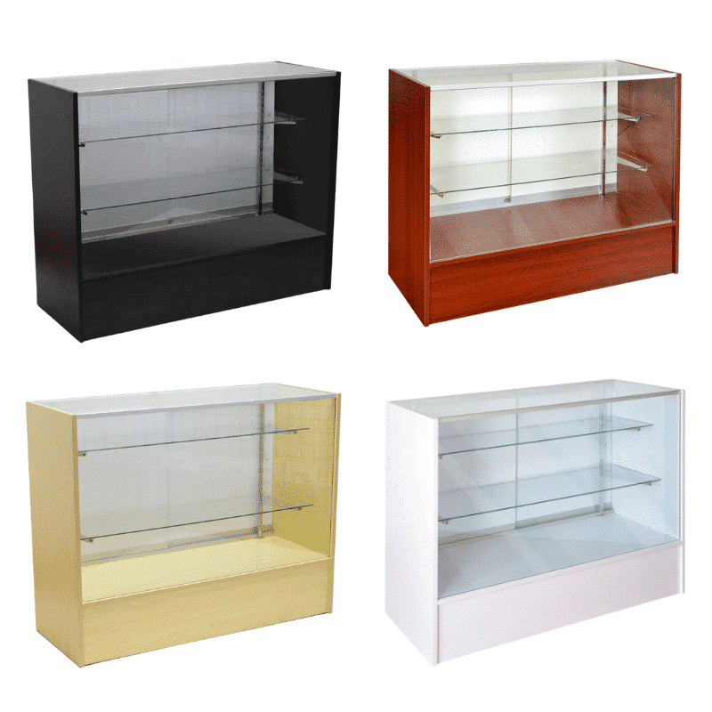 Display Cases Black, White, Maple, Cherry 4 Foot & 6 Foot
