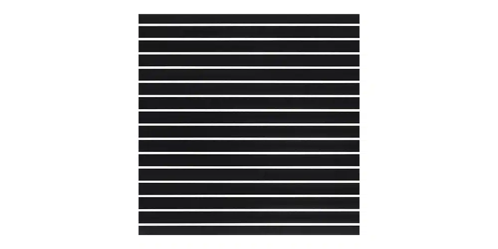 Matte Black Slatwall Panel 4x4 3" Groove Spacing with Metal Inserts