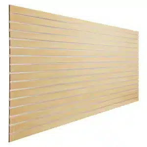 Maple Slatwall Panel 3" Groove Spacing with Metal Inserts Angle