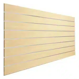 Maple Slatwall Panel 6" Groove Spacing with Metal Inserts Angle