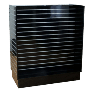 Slatwall Gondola Shelving with Aluminum Inserts | Gloss Black