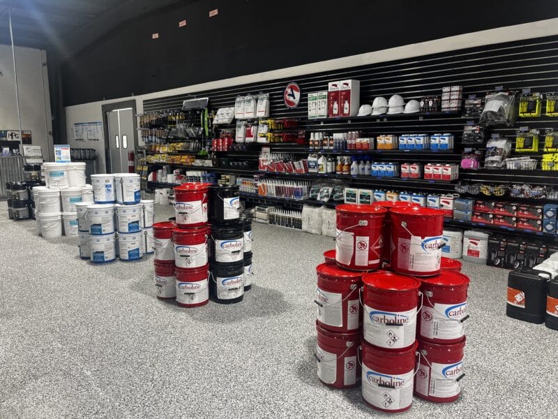 Matte Black Slatwall Panels in a Retail Store