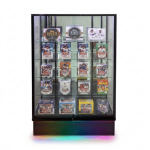 72" Black Wall Display Case with Mirror Back & RGB Base Strip