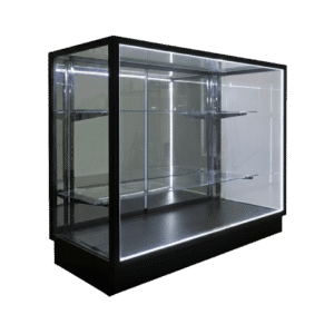 48" Black Extra Vision Display Case | Mirrored Back