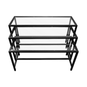 Glass Top Nesting Table Black