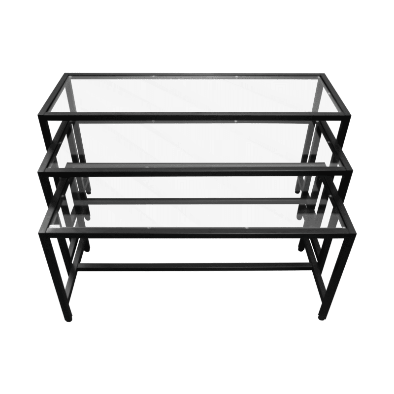 Glass Top Nesting Table Black
