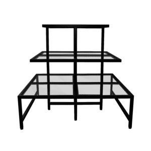 3 Tier Table Glass Top Black
