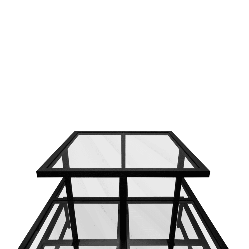 3 Tier Table Glass Top Black Front Top Tier