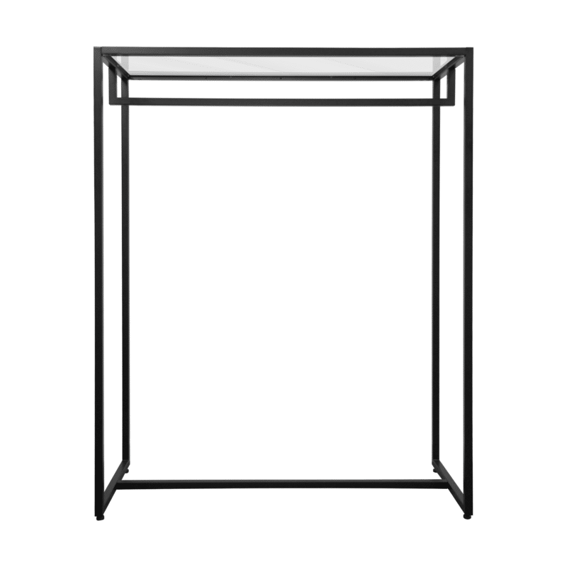 Glass Top Clothing Rack - Black