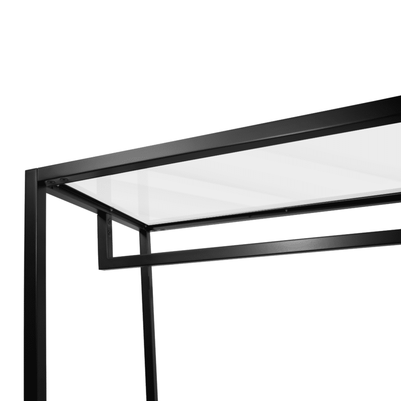Glass Top Clothing Rack Top Corner - Black