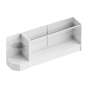 White Retail Display Case Set – 48″ Full Vision (1x Counter, 1x Corner)