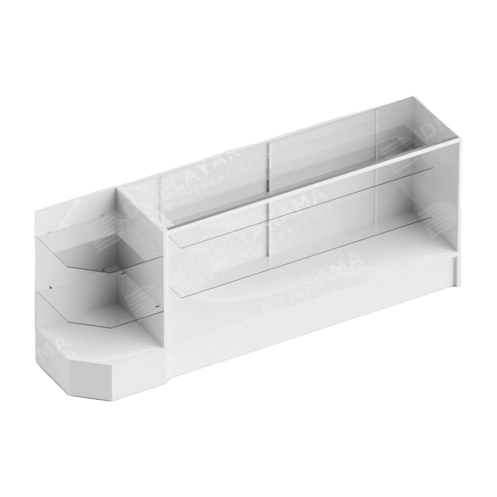 Single Display Box Set White Retail Display Case Set (1x Display Case, 1x Corner)