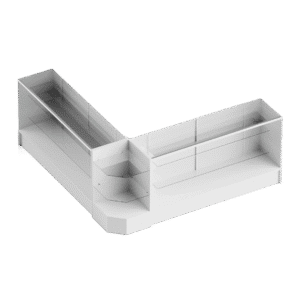 White Retail Display Case Set – 48″ Full Vision (2x Counter, 1x Corners)