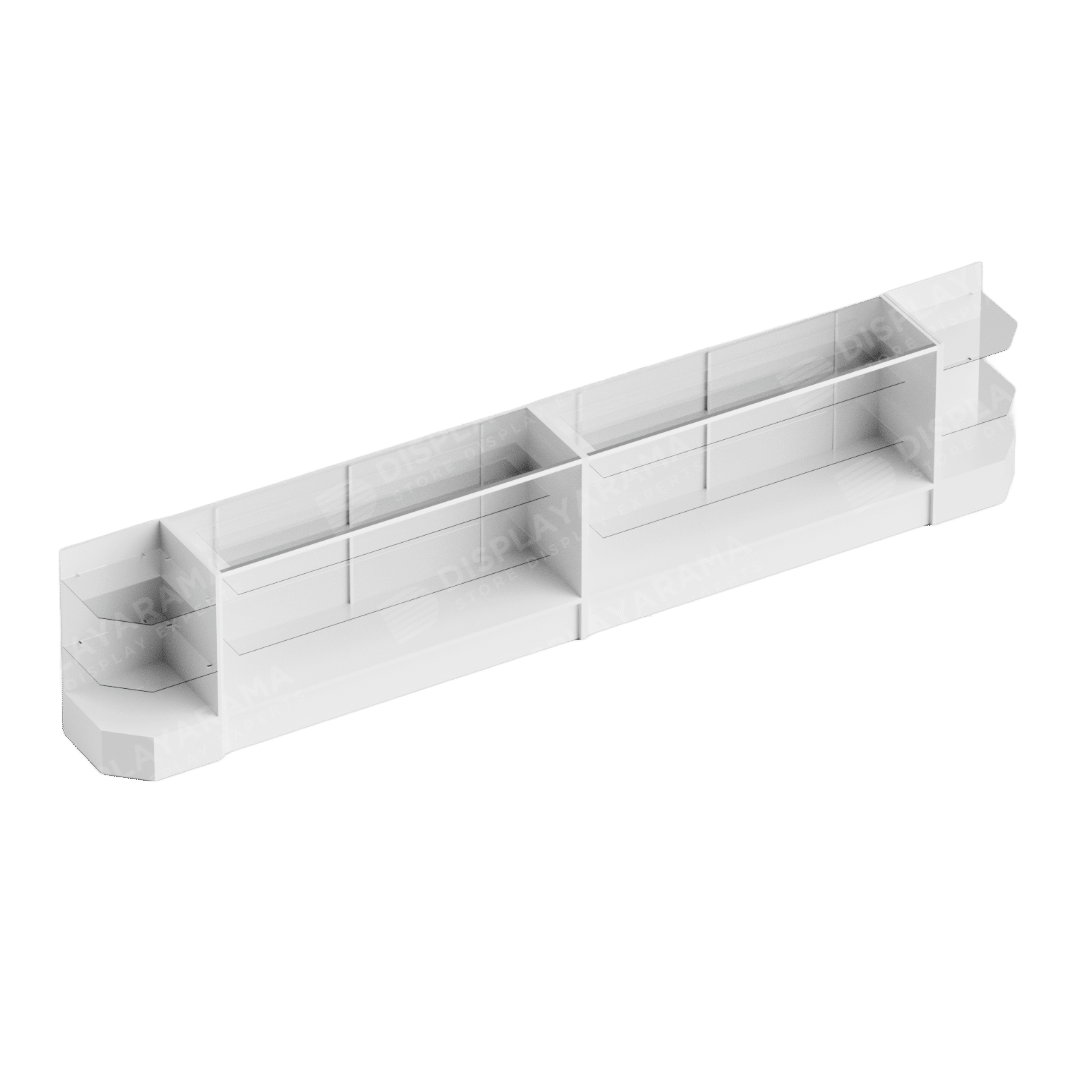 White Retail Display Case Set – 48″ Full Vision (2x Counters, 2x Corners)