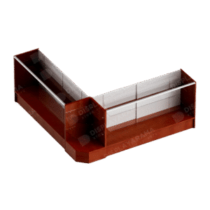 Cherry Retail Display Case Set – 48″ Full Vision (2x Display Cases, 1x Corner)
