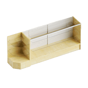 Maple Retail Display Case Set – 48″ Full Vision (1x Display Case, 1x Corner)