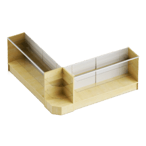 Maple Retail Display Case Set – 48″ Full Vision (2x Display Cases, 1x Corner)