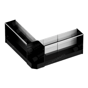 Retail Display Case Set - 48" Black Full Vision (1x Counter, 2x Corners)