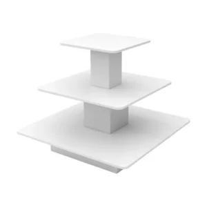 White 3-Tier Melamine Square Table
