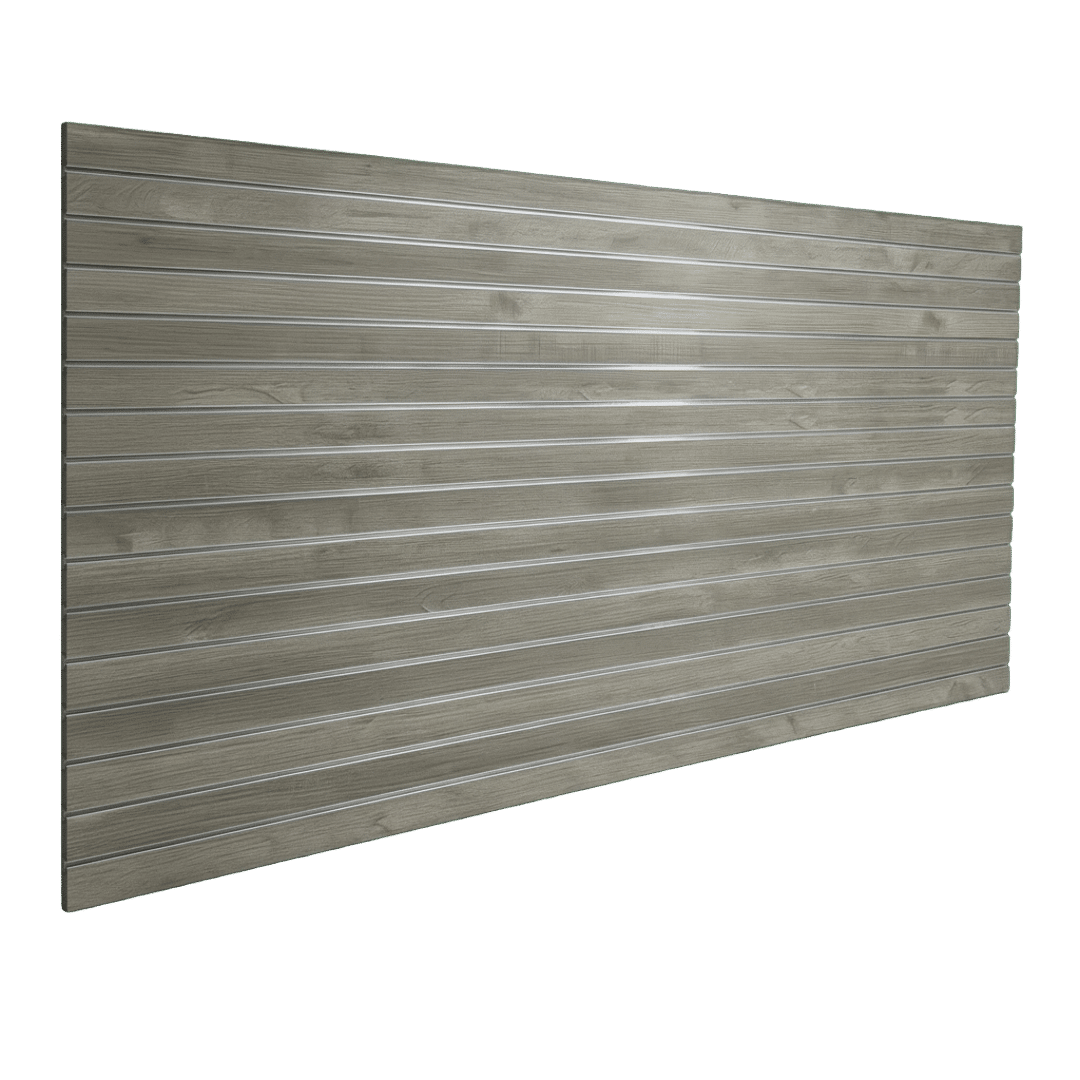 Gray Woodgrain Wholesale Slatwall Panels (Pallet of 25 Panels)