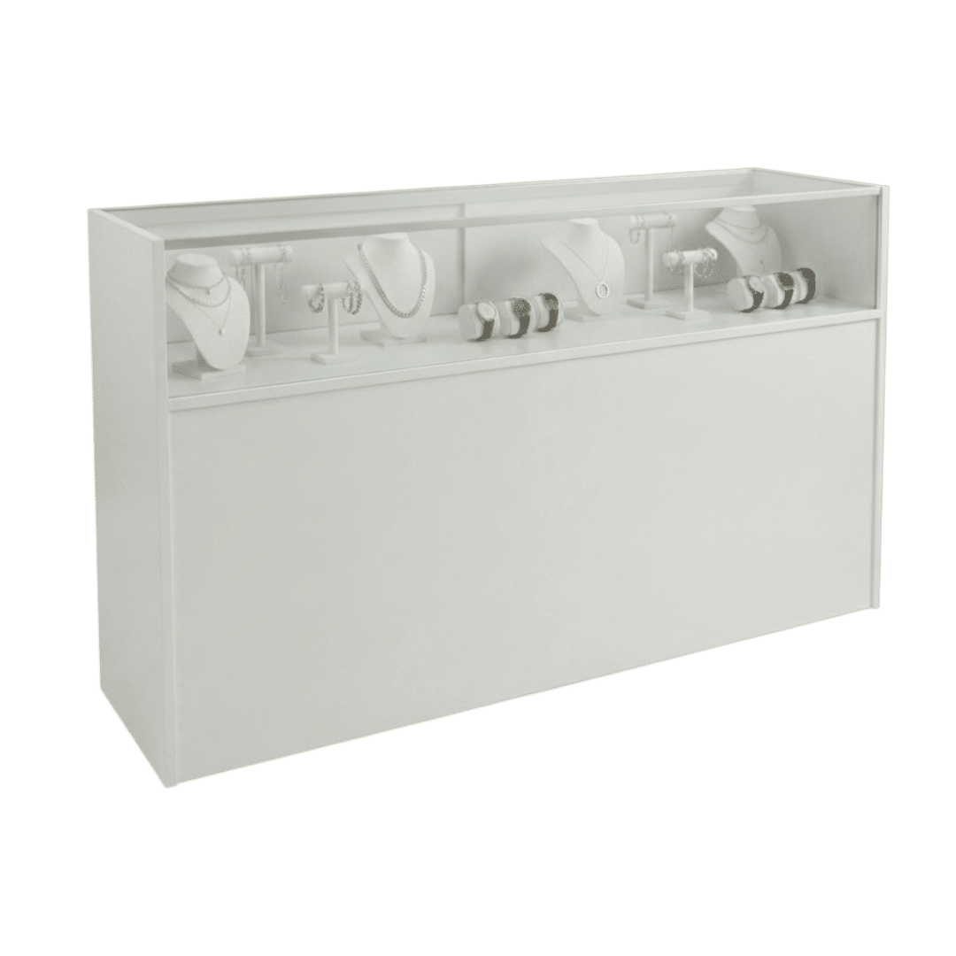 White Jewelry Display Case 70"