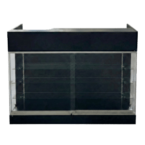 Black Glass Front Checkout Counter 48" | Cash Wrap