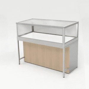 Raw Oak Front Privacy Panel for Glass Display Cabinets