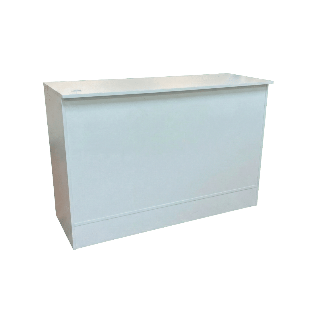48" White Retail Ledgetop Wrap Counter