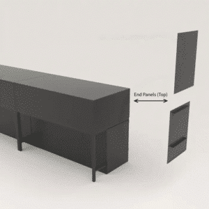 Black Privacy End Panels for Glass Display Cabinets (Top)