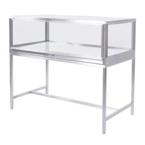 Satin Chrome Glass Display Cabinet
