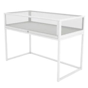 White Glass Museum Display Cabinet
