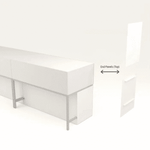 White Privacy End Panels for Glass Display Cabinets (Top)