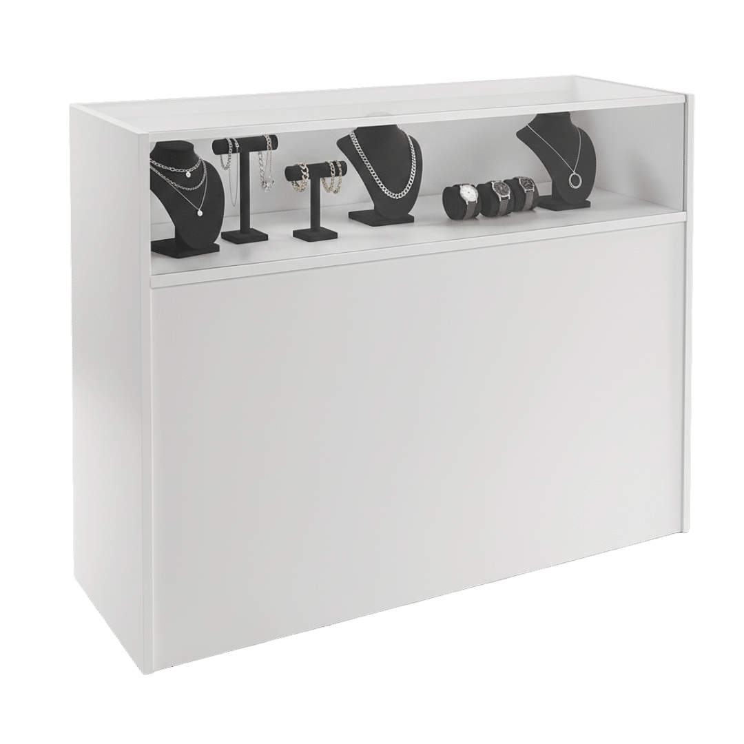 White Jewelry Display Case 48"
