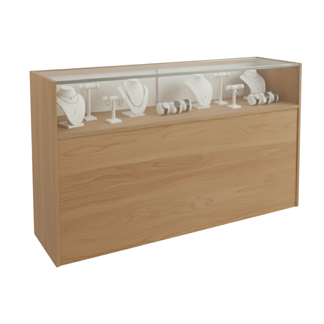 Maple Jewelry Display Case 70"