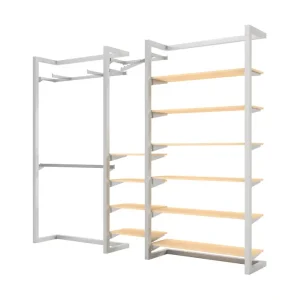 Double Alta Wall Display with Hanging & Extra Shelving