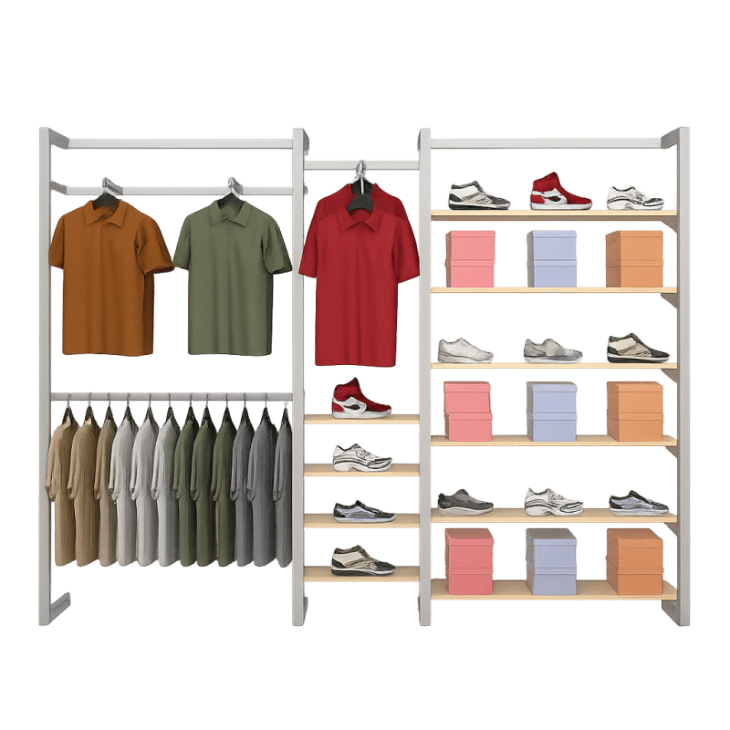 Double Alta Wall Display with Hanging & Extra Shelving - Image 3