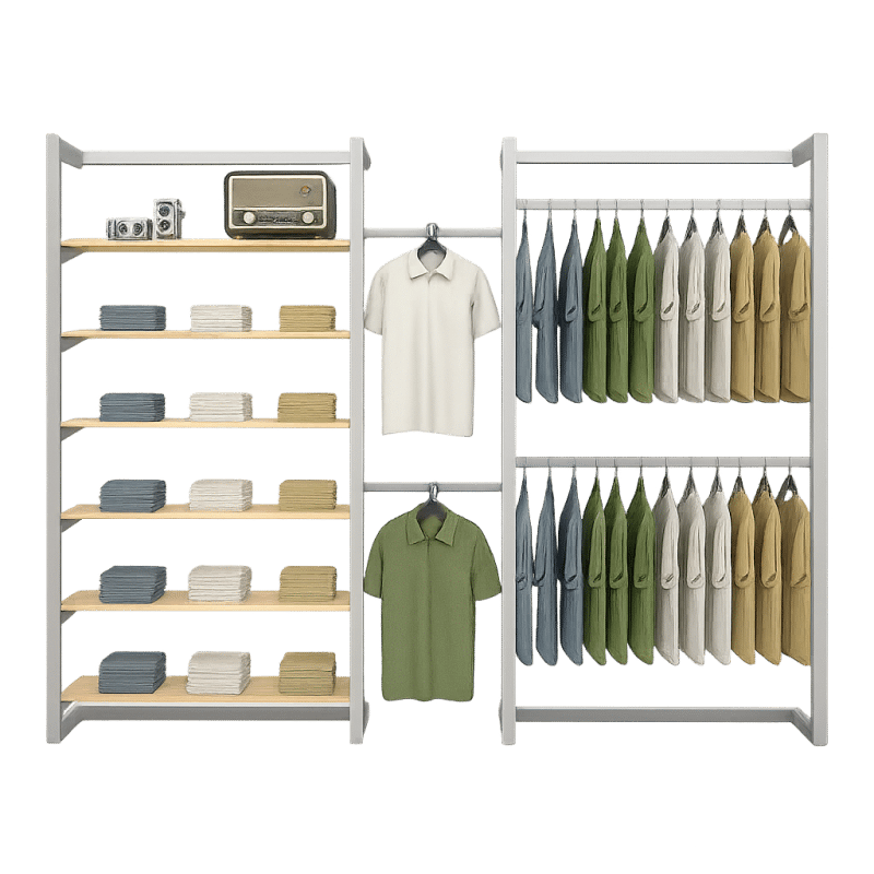 Double Alta Wall Display with Hanging & Shelving - Image 3