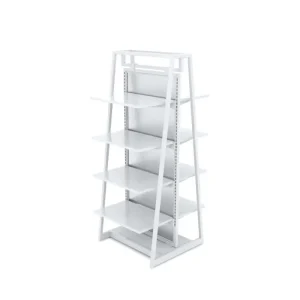 Gloss White 24" Double-Sided Floor Merchandiser Double Shelving Kit