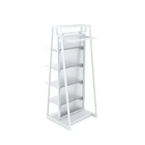 Gloss White 24" Double-Sided Floor Merchandiser Hanging & Shelving Kit