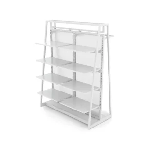 Gloss White 48" Floor Merchandiser Extended Hanging & Shelving Kit