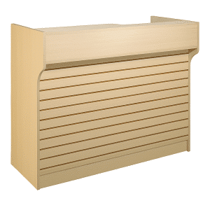 Maple Checkout Counter with Slatwall Front 48"