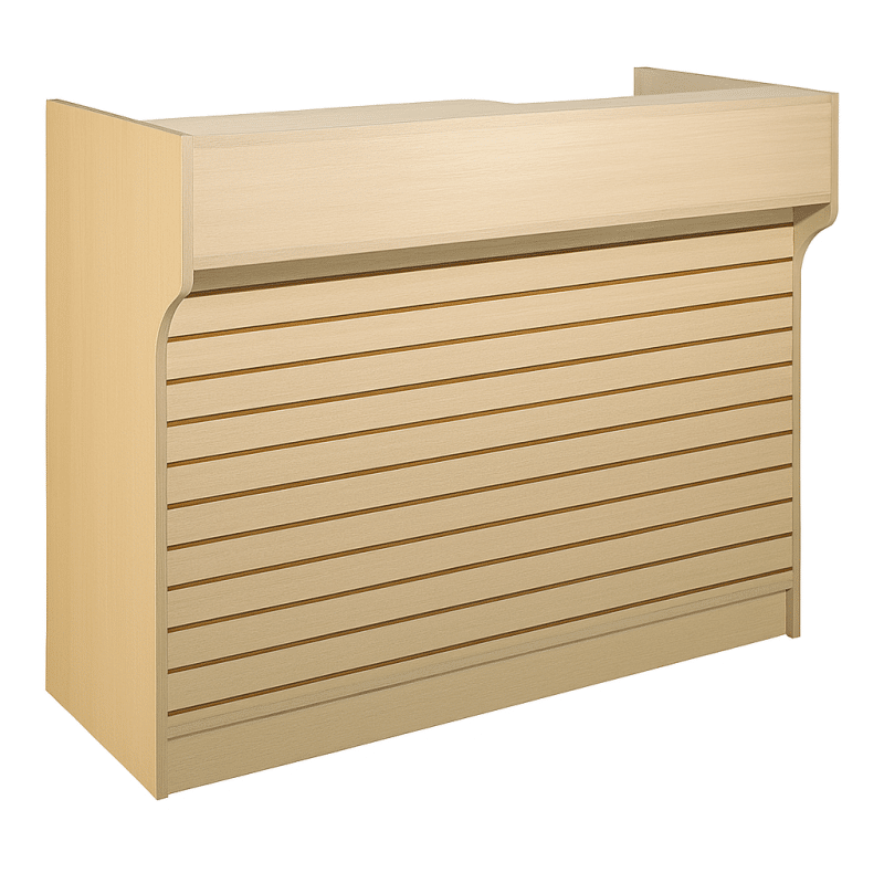 Maple Checkout Counter with Slatwall Front 48"