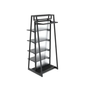 Matte Black 24" Double-Sided Floor Merchandiser Hanging & Shelving Kit