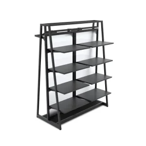 Matte Black 48" Floor Merchandiser Extended Hanging & Shelving Kit