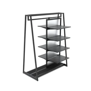 Matte Black 48" Floor Merchandiser Hanging & Shelving Kit