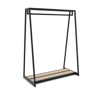 Matte Black with Raw Oak 48" Double-Sided Floor Merchandiser
